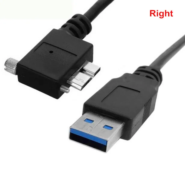90 Degree Right & Left & Up & Down Angled Micro B USB 3.0 Lock Screw Mount to USB 3.0 USB3.0 A Type Male Data cable 1.2m 3m 5m