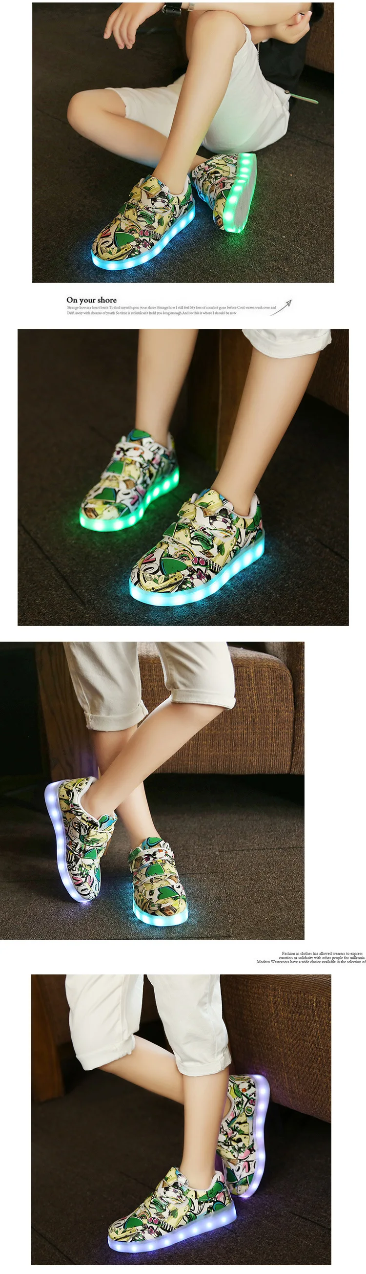 Детские светящиеся люминесцентные кроссовки для мальчиков и девочек, воздухопроницаемая обувь с сеткой для тенниса, зарядка через usb