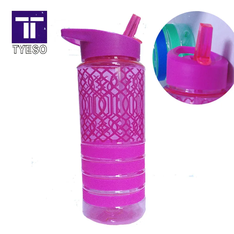 Water Bottle 700ml flip Straw sports Plastic bottle Water Cup Portable Handle Bike Tumbler Drinking  bottle BPA FREE