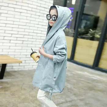 

Girls Hooded Windbreaker Jacket 2019 Autumn New Children print cotton Trench Coat Outerwear modis Kids Clothing Jacket Y1611