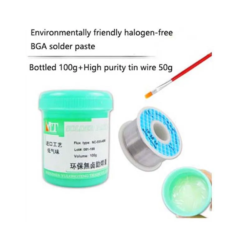 100g No-clean Flux Soldering 559 SMD Environmentally friendly halogen-free BGA solder Grease SMT Repair Tool Lead-free tin wire - Цвет: High purity tin 50g