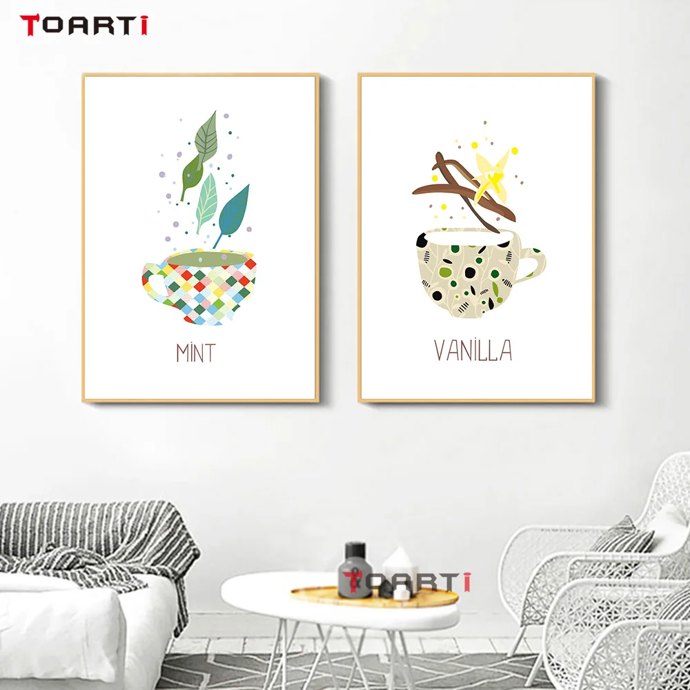 Cooffee Tea Cup Canvas Painting (5)