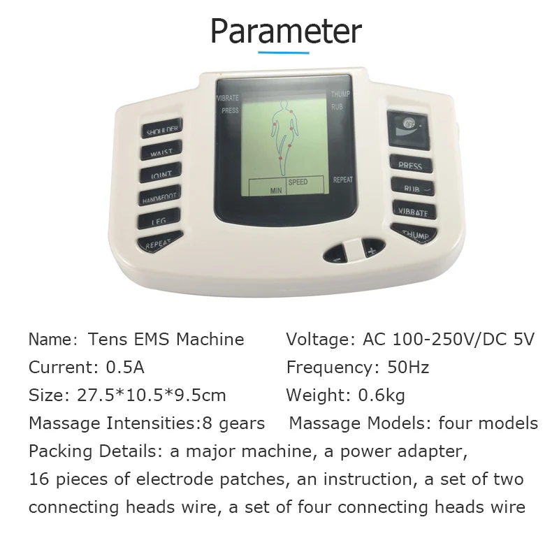 Массажер, электростимулятор, электрод, электростимулятор мышц, физиотерапия, ems тренировка с тапочкой+ 8 подушечек