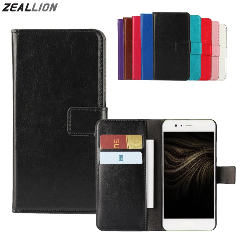 

ZEALLION For Huawei P10 P9 P8 Lite 2017 Mate 9 Honor V9 Case Design Holster Flip Crazy-Horse PU Leather Cases Cover