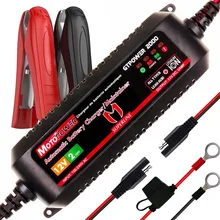 MOTOPOWER — chargeur intelligent de batterie 12V de voiture, recharge automatique, 2 A, pour batteries au plomb et au lithium-ion, pour les bateaux, les motos