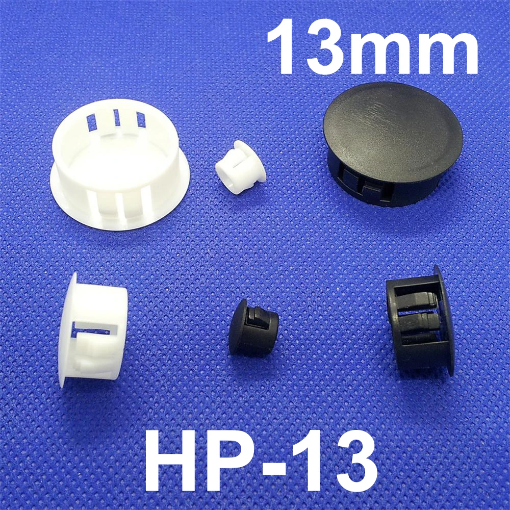 

60pcs HP-13 13MM Diameter Black White Nylon Plastic Diameter End Cap Grommet Push Locking Button Cover Panel Drill Hole Plug