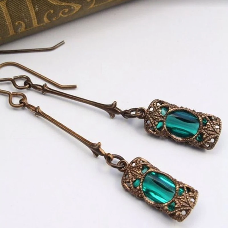 

Lady New Purple Peacock Green Stone Earrings Pendant Crystal Earrings Statement Dangle Earring Jewelry Brincos