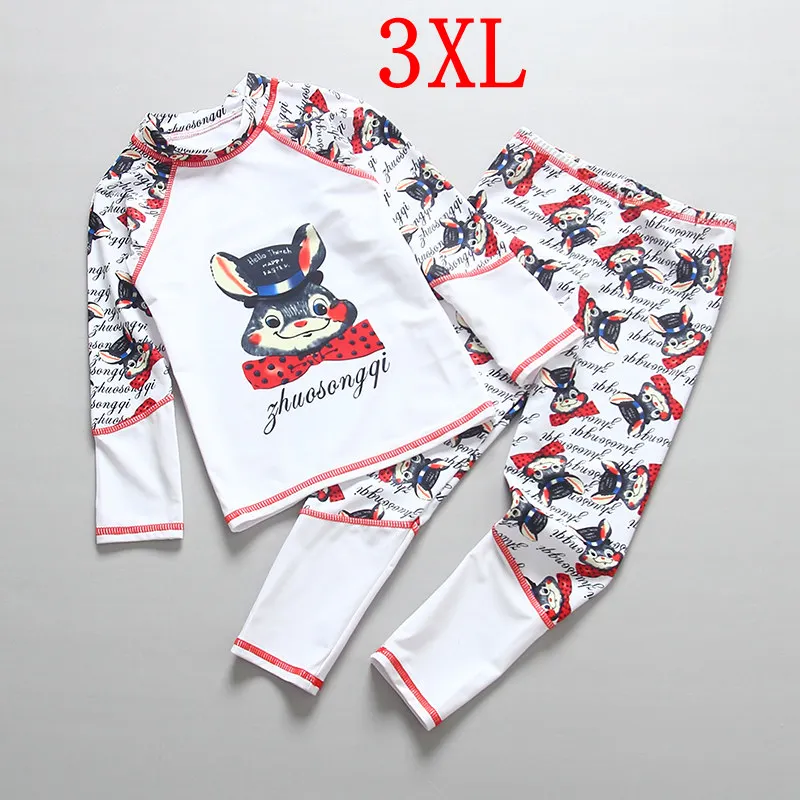 3XL Одежда для купания для мальчиков; комплект из двух предметов; Летняя Пляжная Солнцезащитная одежда; детский купальный костюм с длинными рукавами и принтом с героями мультфильмов; одежда для купания для малышей - Цвет: 3XL