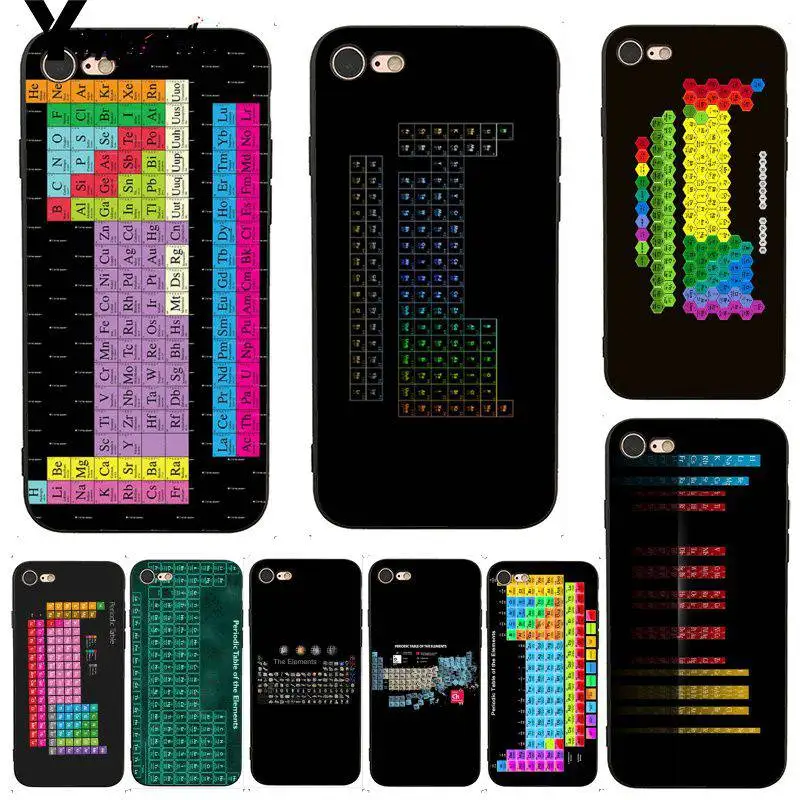 

Yinuoda For iphone 7 6 X Case Periodic Table of the Elements Phone Accessories Case for iPhone X 6 7 6s 7plus 8 8Plus 5 5S 5C SE