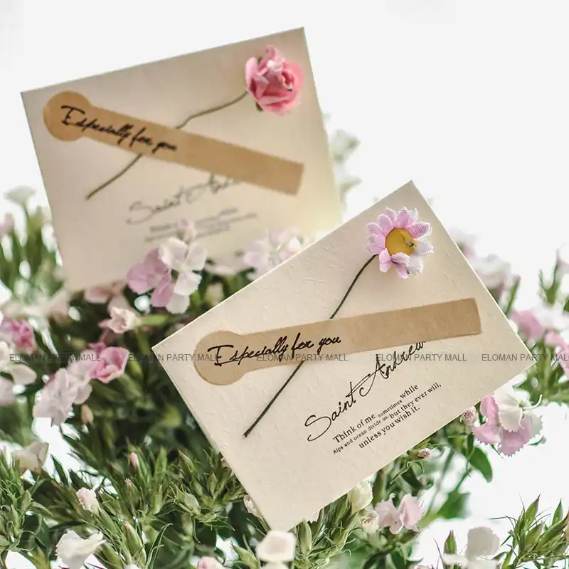 eloman rustic wedding invitations cards elegant birthday wedding invitation envelope blank cards flowers invitation blank cards
