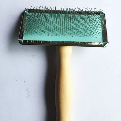 

3pcs/lot free shipping wooden handle stainless steel pin pet /dog/cat grooming bush on sale