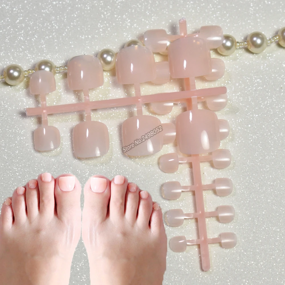 Flesh Color Toe Nail Tips Short Round Design Fake Nails Foot Faux Flesh Color Toe Nail Tips Short Round Design Fake Nails Foot Faux Ongles Full Cover False Acrylic Art Np01 In From Beauty