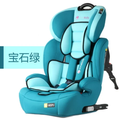 Детское автомобильное безопасное сиденье, переносное детское автомобильное сиденье для путешествий, кресло ISOFIX с жестким интерфейсом, регулируемое лежа, детское безопасное сиденье, подушка-бустер - Цвет: blue