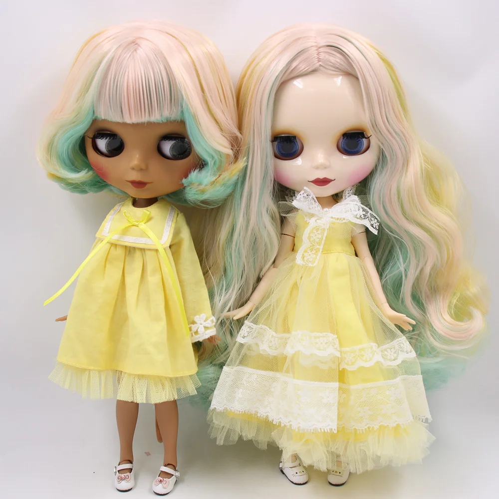 Ледяные обнаженные куклы Blyth No. BL4006/1200/2352 мята микс желтые и розовые волосы тело 1/6