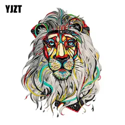 YJZT 9,3 см * 12,7 см красочные голова льва портрет ПВХ мотоцикл Стикеры 11-00637