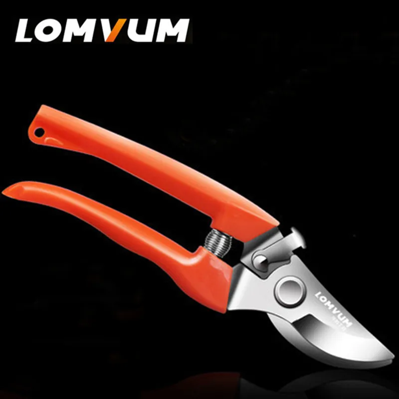 

LOMVUM Garden Scissors Grafting Tool Fruit Tree Pruning Shears Bonsai Pruners Shears Gardening Secateurs Easy Pruners Orange