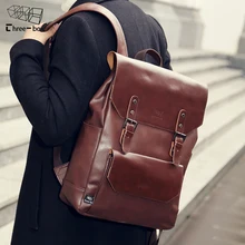 Многофункциональный кожаный мужчина рюкзаки Винтаж вещевой мешок Mochila большой Ёмкость двойной плеча мужчины Путешествия Школьные сумки