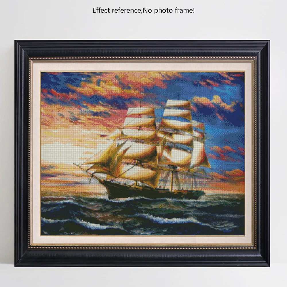 EverShine DIY 5D Full Round Diamond Painting Cross Stitch Scenery Pictures Of Rhinestones Embroidery Ship Landscape|Алмазная мозаика|