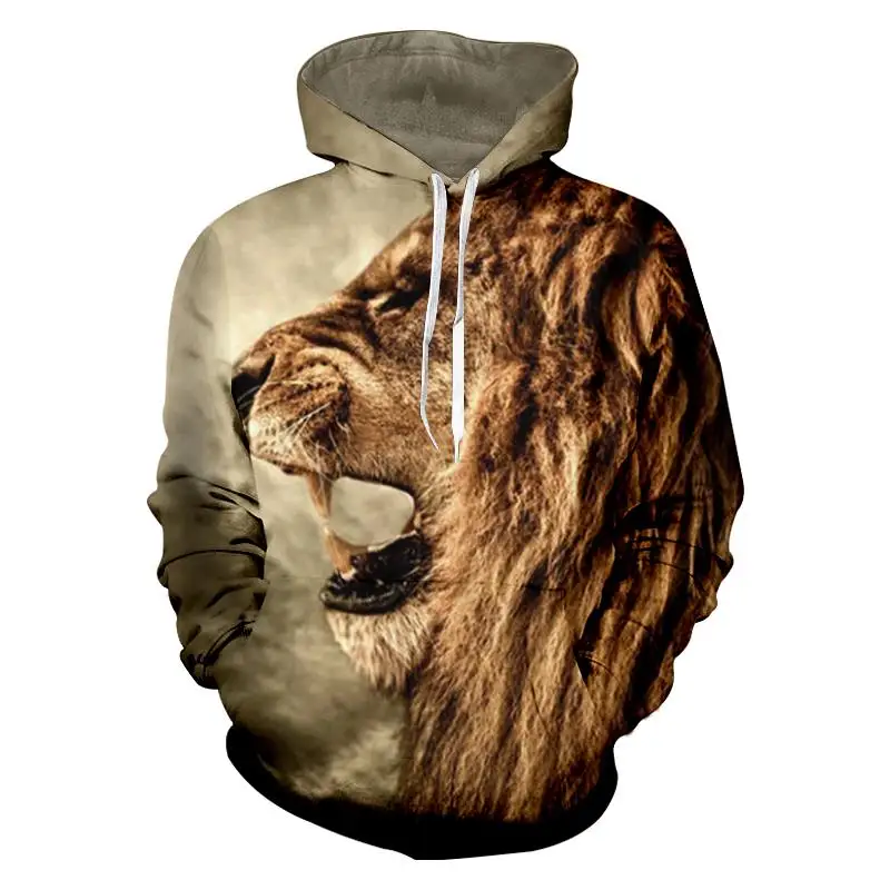 3D Women/Men Hoodie Print Cat Tiger Lion Hip Hop Casual Style 
