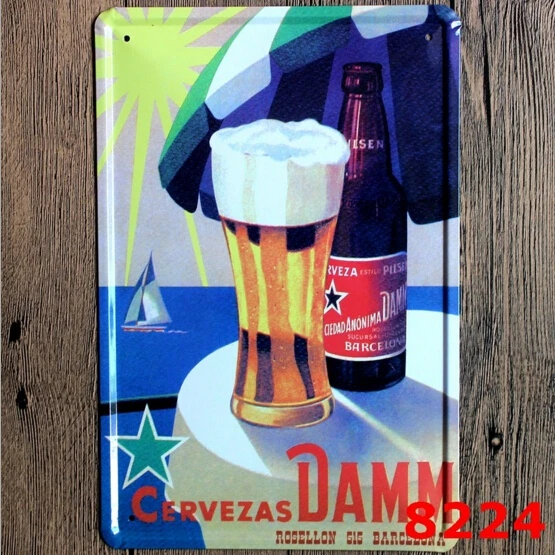 Metal Tin Sign damm cerveza Decor Bar Pub Home Vintage Retro Poster Cafe ART Metal Tin Sign damm cerveza Decor Bar Pub Home Vintage Retro Poster Cafe ART