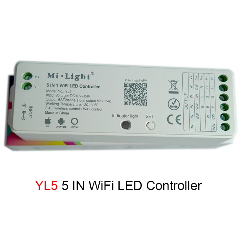 Mi-Light WiFi LED Controller YL5 Amazon Alexa Compatible LED Strip Voice Control