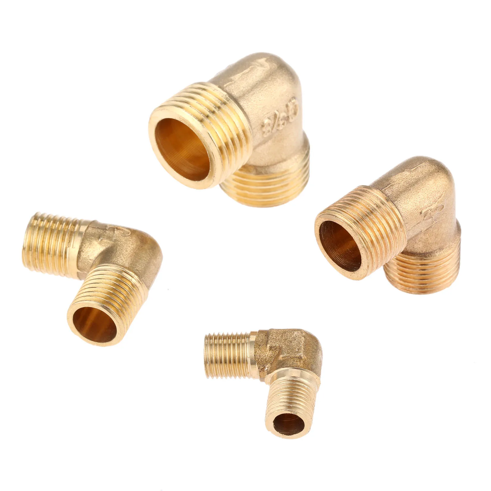 

1/8" 1/4" 3/8" 1/2" Brass Fitting Connector BSP Male Thread 90 Deg Elbow Pipe Fitting Pneumatic Connector Coupler For Air Water