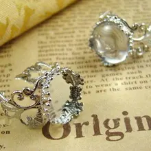 15 мм серебряного цвета Корона кольца база/кольцо findingd-кольцо пустой