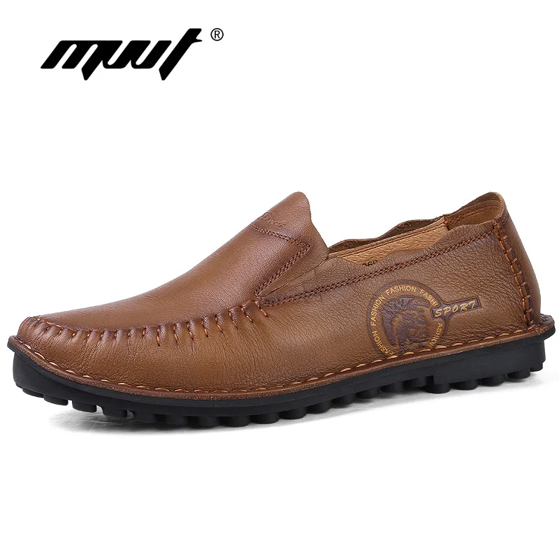 Пояса из натуральной кожи Для мужчин повседневная обувь Мужские туфли на плоской подошве ручной работы, модные лоферы, плюс Размеры