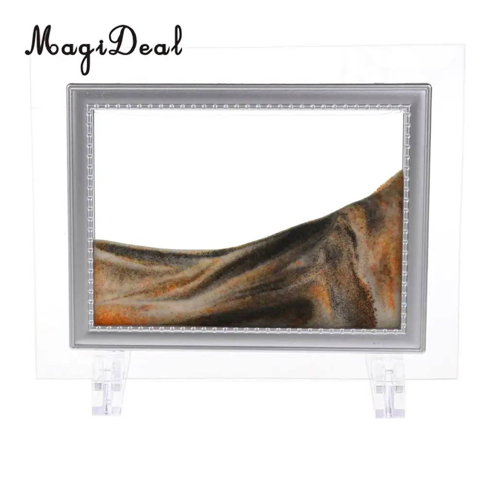 Mix Visual Illusion Floating Liquid Motion Timer Landscape Liquid Sanglass Flowing Sand Drawing Toy Desk Supplies 