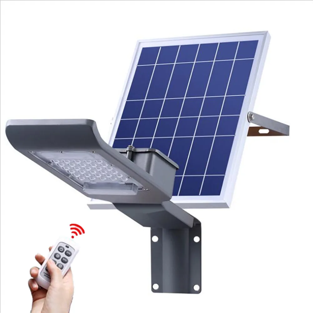 Solar ao ar Jardim ao ar Luz de Rua à Prova Controle Remoto Livre Iluminação Solar Dwaterproof Água Luz Escurecimento Caminho Parede 30 w Smd3030