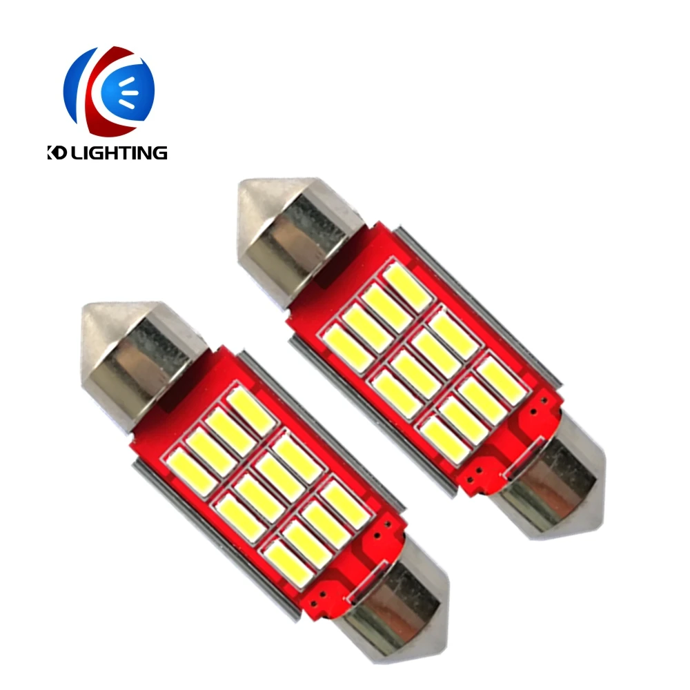 KD 100 шт. Автомобильные светодиодные лампы FT Festoon 3014 12SMD Canbus для чтения