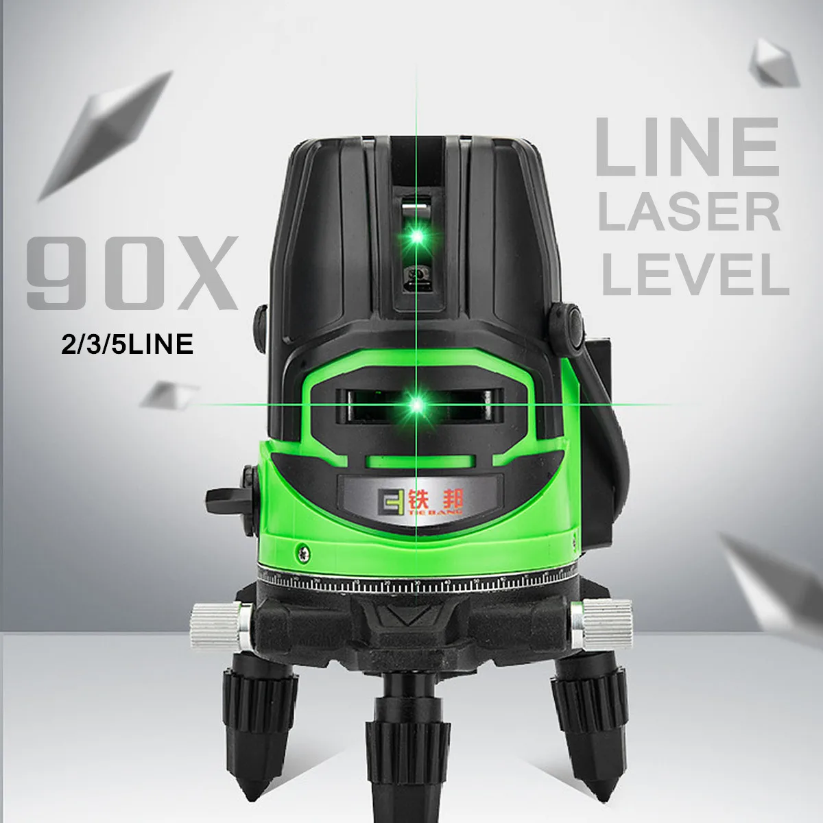 

2/3/5 Line Four-button Screen Green Light Line Laser Level Automatic Self Leveling Mechanism Thickened Metal Base Shatter-proof