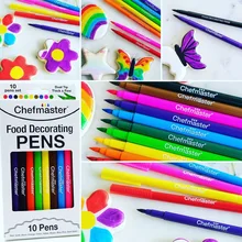 Малатион ручка щетки Еда Цвет ручка для рисования печенье торт декоративные инструменты для приготовления торта своими руками привлечь инструмент 10 шт./компл