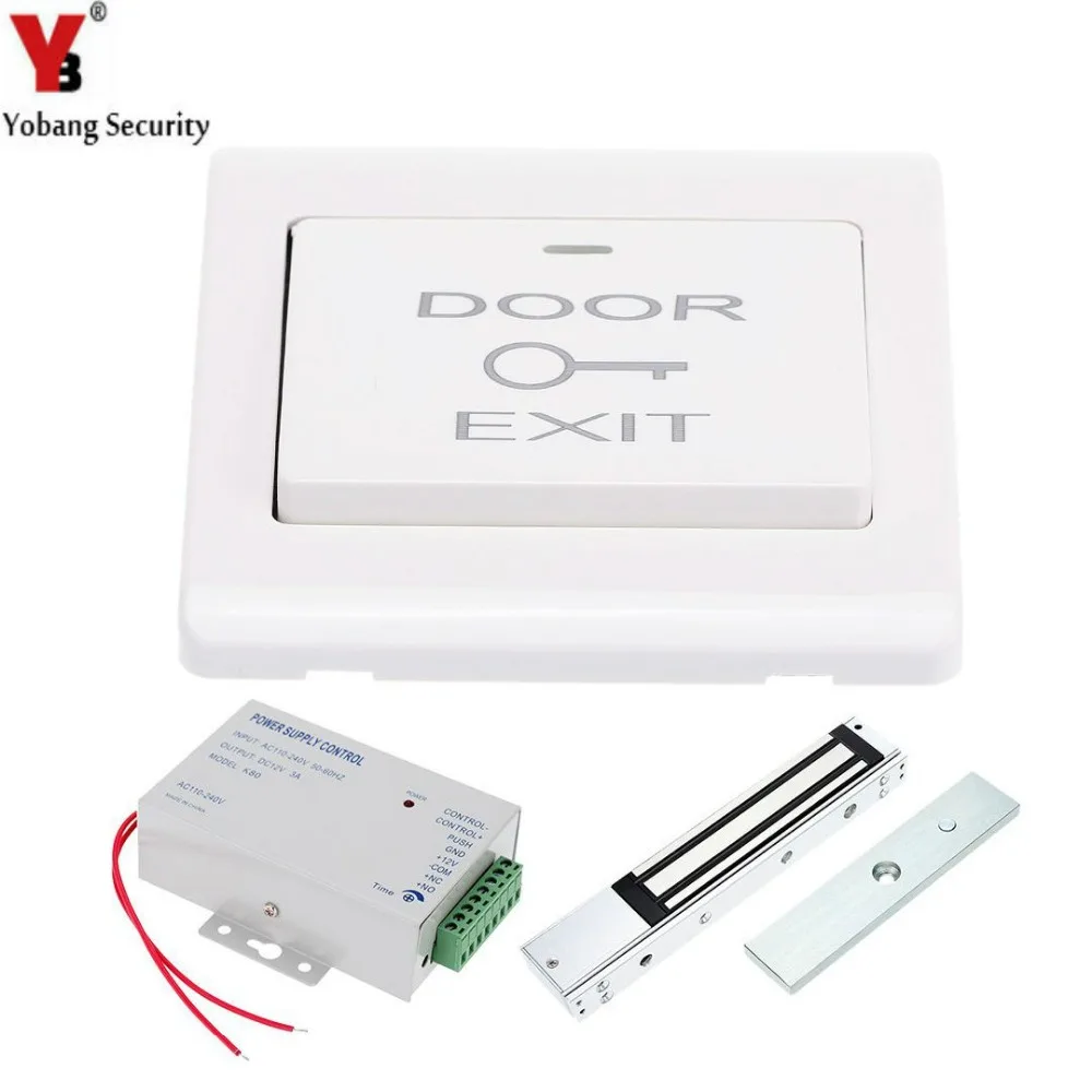 Yobang Security Home Gate Opener Access Control System with Electric Magnetic Door Lock+ Exit Door Switch+ DC12V Power Supply