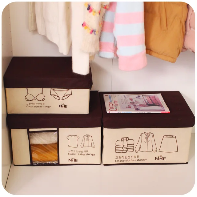 Large Folding Clothes Organizer Box Non Woven Fabric Closet Large Folding Clothes Organizer Box Non Woven Fabric Closet Storage For Toys