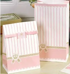 Большие размеры 12 шт. бумаги сумка Розовая Принцесса Корона дизайн подарочной упаковки день рождения конфеты Холдинг