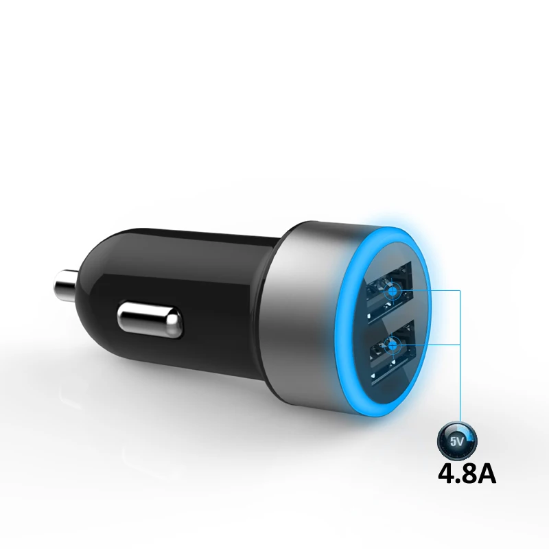 INGMAYA зарядное устройство для автомобиля с двумя портами USB 4.8A Быстрая зарядка iPhone