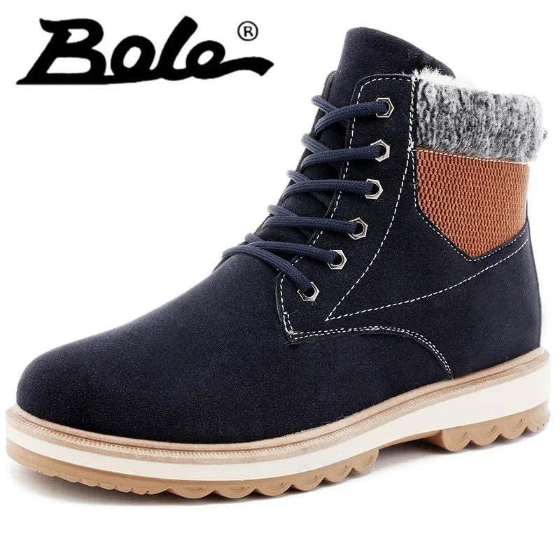 

Men Winter Boots Flock Hard Wearing High Top Boots for Men Snow Winter Boots with Fur Warm Cheap Shoes 3colors Fitness Shoes New