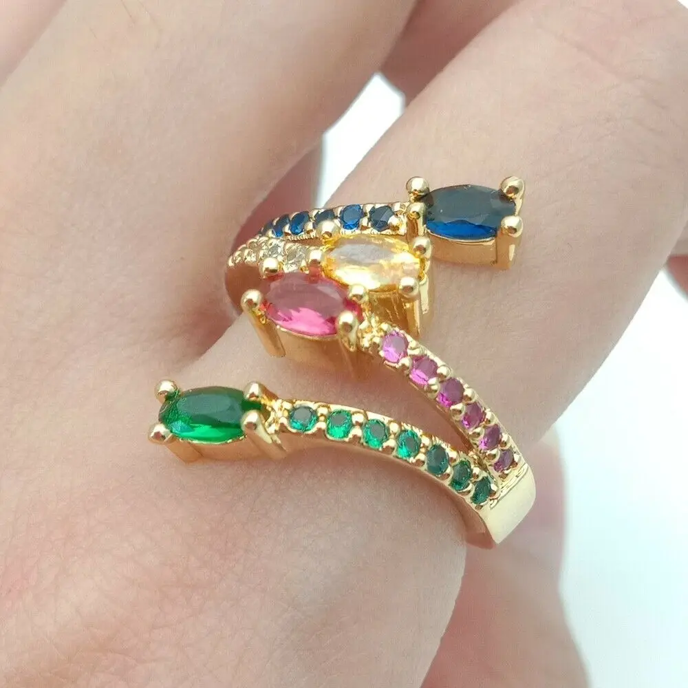 

colorful cubic zirconia pave fashion women ring finger ring size 6 7 8 9