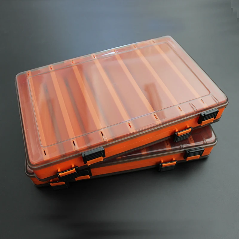 Коробка для рыболовной приманки, двухсторонняя коробка для рыболовных снастей, рыболовная приманка Egi, кальмар, джиг, аксессуары, коробка, блесна, приманка, рыболовная снасть, Containe#8 - Цвет: Orange