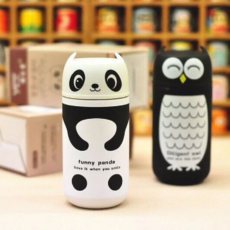 Cute Thermos Owl & Panda 220ml Stainless Steel Vacuum Cup light and