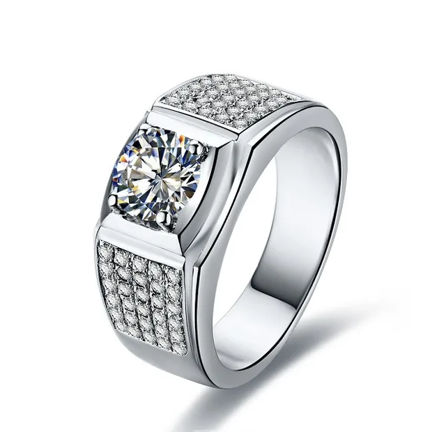 1ct Celebrity Men Jewelry Paved Synthetic Diamonds Ring For Man 1ct Celebrity Men Jewelry Paved Synthetic Diamonds Ring For Man Engagement 925 Sterling Silver