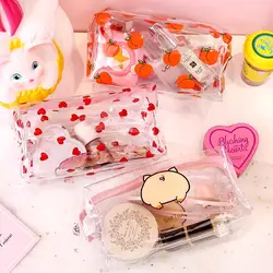 Прозрачный большой Ёмкость персик свинья пенал для девочек с милыми цветами, косметичка, пенал сумка школьные канцелярские принадлежности