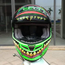 Мотоциклетный шлем с рогами, зеленый шлем для мотокросса, профессиональный гоночный шлем для ралли