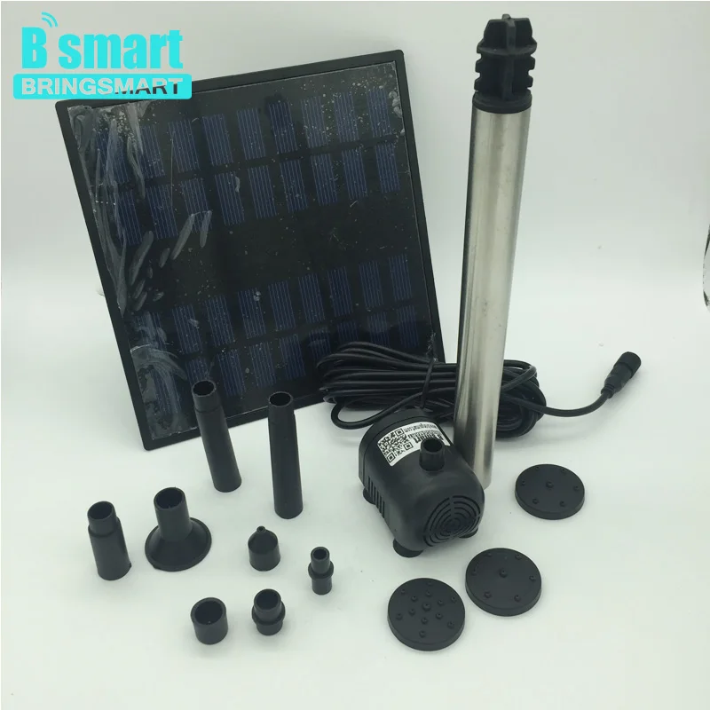  JT-250-1.8W Solar Fountain 240L/H Lift 110CM 9V DC Brushless Pump with Solar Panel Kit Submersible 
