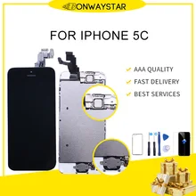 Lcd полная сборка для Apple iPhone 5C A1456 A1507 A1516 A1529 сенсорный экран дигитайзер дисплей+ кнопка Home+ фронтальная камера+ рамка