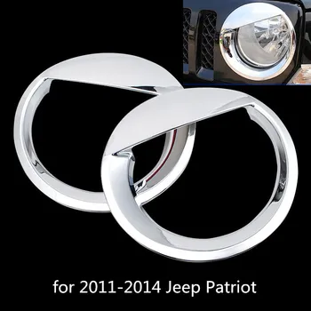 

2Pcs Black / Chrome Angry Birds Style ABS Car Front Headlight Cover Trim For Jeep Compass / Patriot 2011-2015