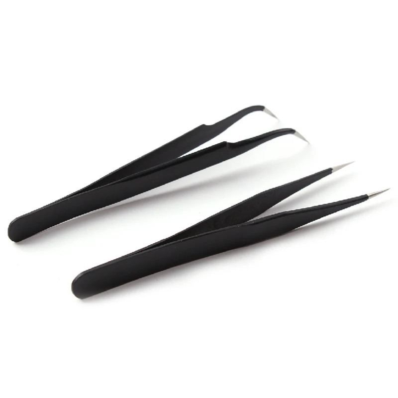

Stars Colors Professional Black Straight & Curve Eyelashes Tweezer Stainless Steel Natural False Eyelash Extension Tweezers Tool