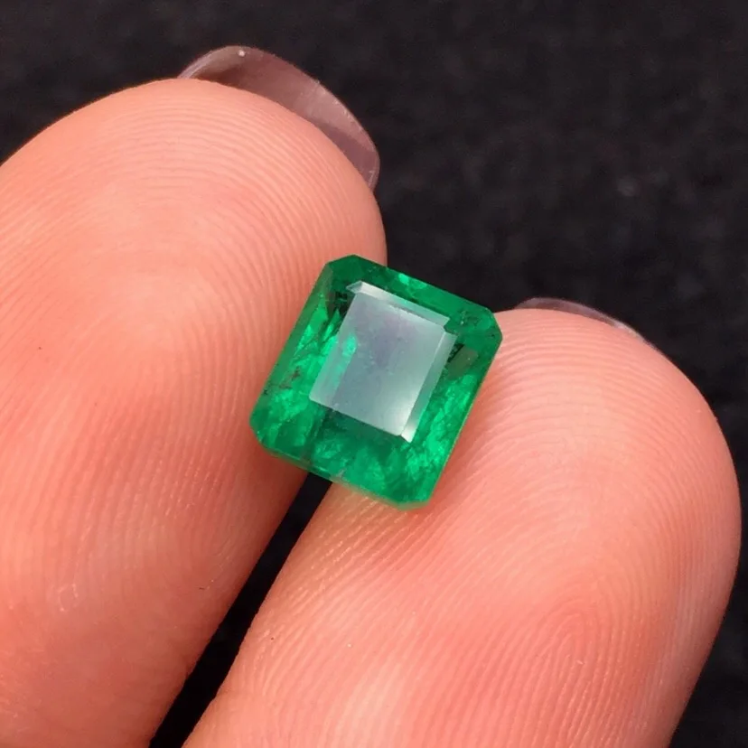 

iGitl 1.97ct Gemstone Jewelry Faceted Vivid Green Natural Emerald Gemstones Loose Gemstones Loose Stone Gems