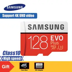 SAMSUNG EVO Plus Micro SD карты памяти 128 ГБ Class10 microSDXC U3 UHS-I TF карты 4 K HD с адаптер для смартфона Tablet и т. д